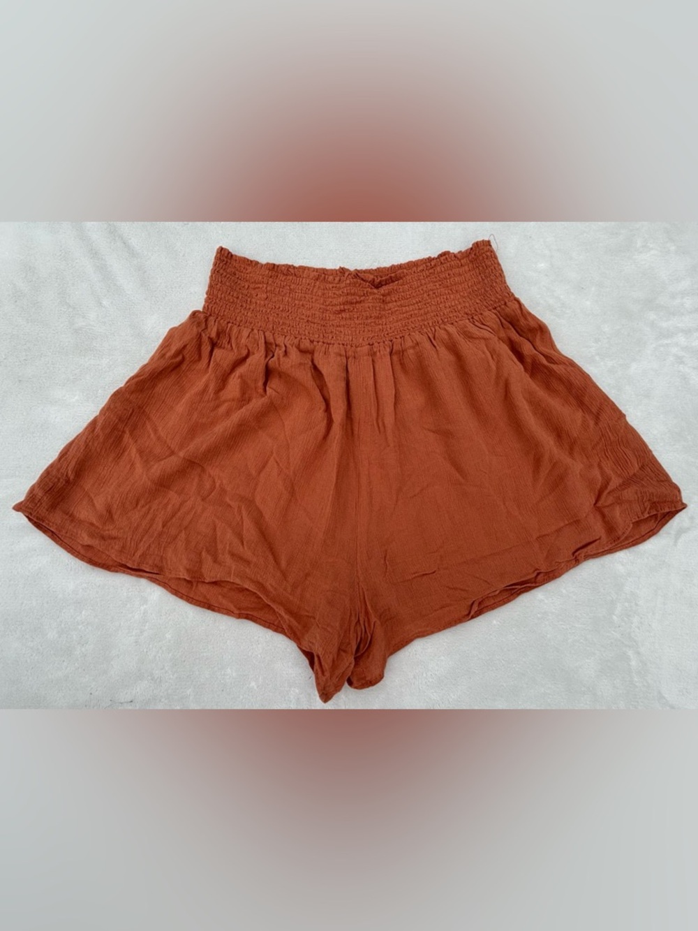Z Supply High-Waist Smocked Shorts - Rust
